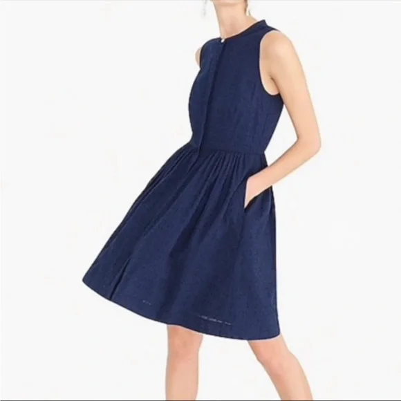 J. by J. Crew | Dresses | J By J Crew Eyelet Shirtwaist Dress Yellow Button  Front Lined Size 4 | Poshmark